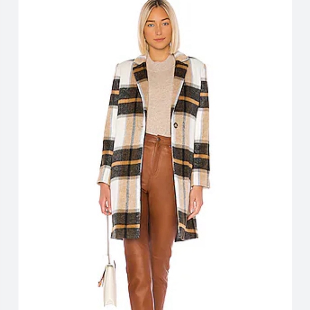 cupcakes & cashmere Plaid Cher trench coat